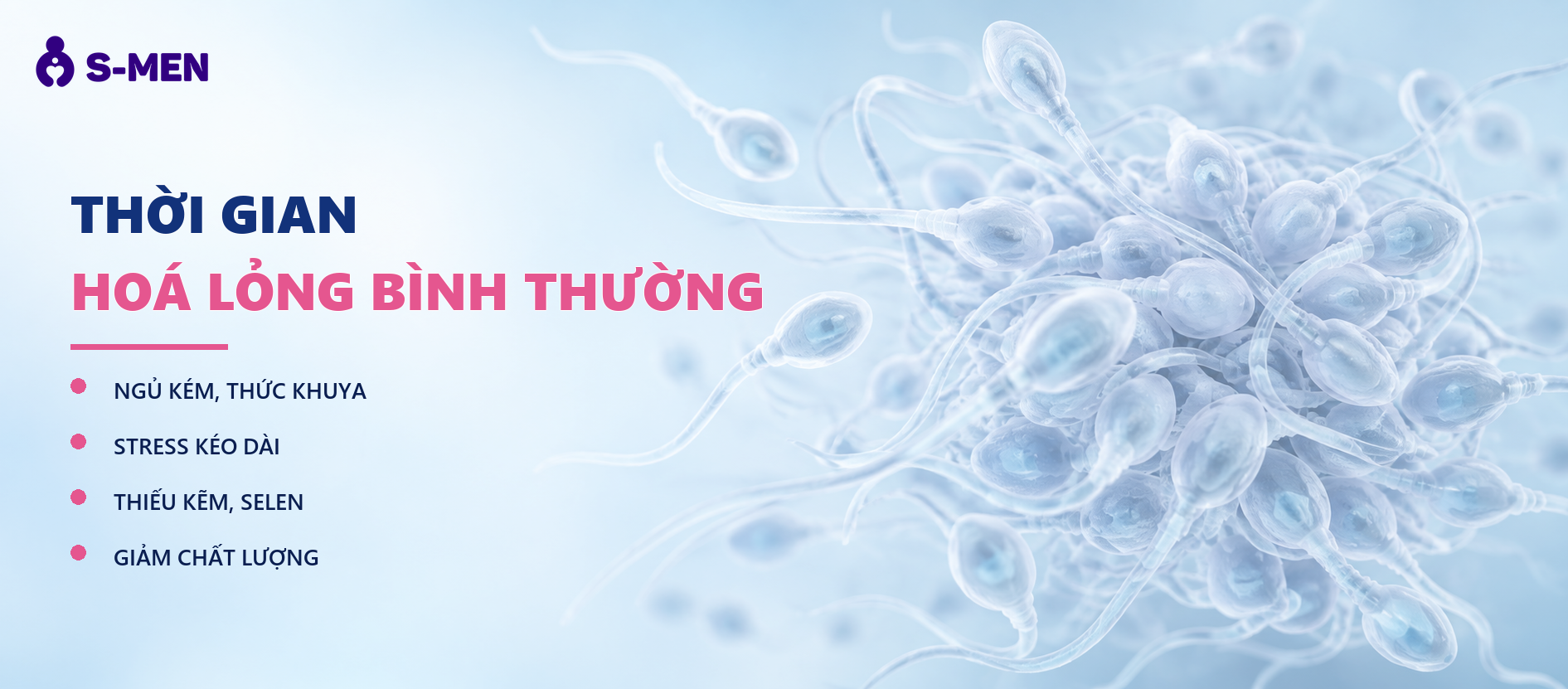 Người đàn ông mệt mỏi, đồ hoạ tế bào sinh sản mờ phía sau