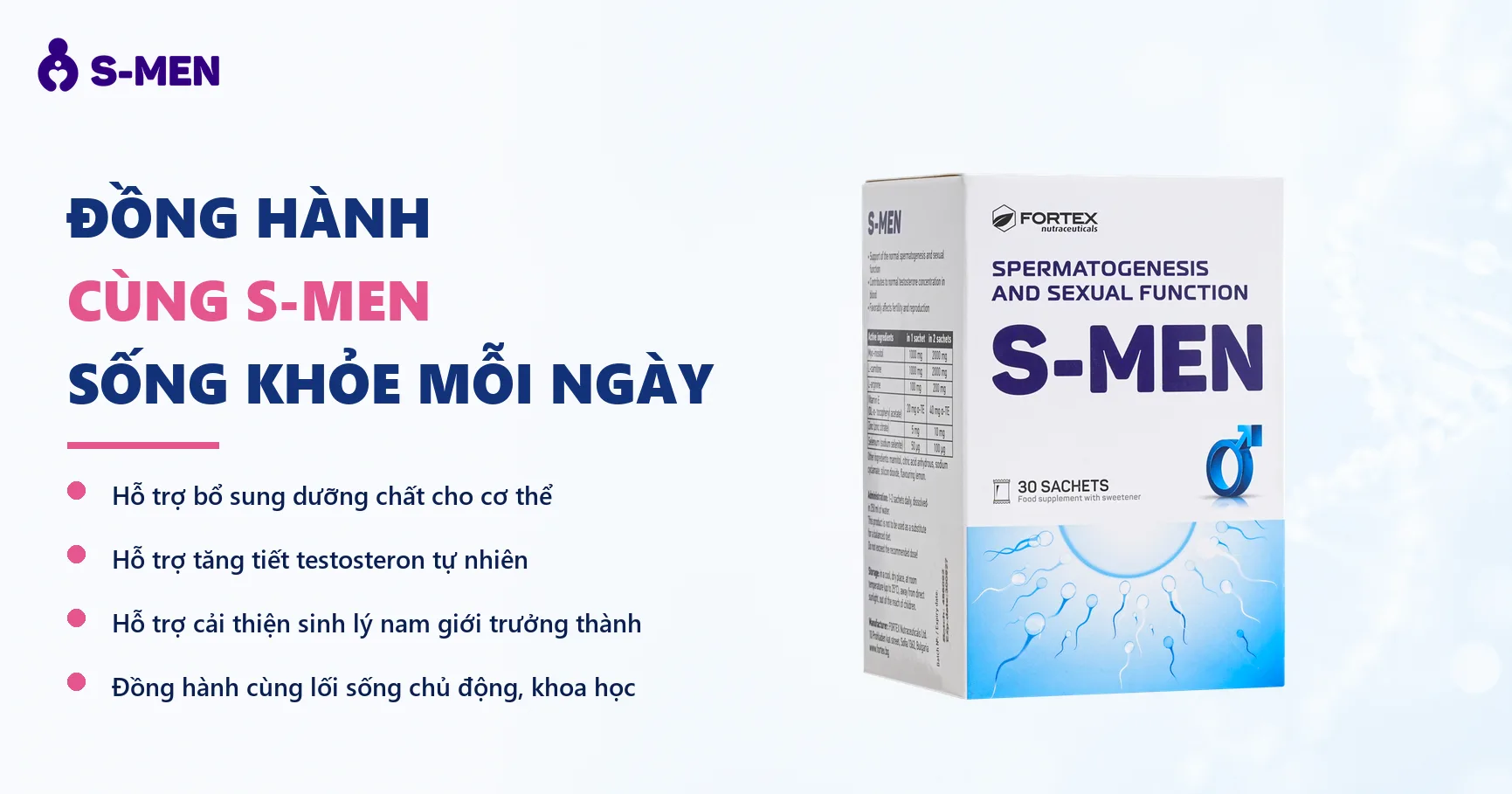 Nền sáng, quầng năng lượng và chuỗi phân tử mờ phía bên phải