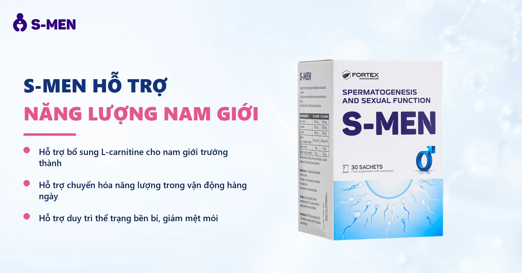 Nền sáng, vòng phân tử và chuỗi DNA mờ phía bên phải