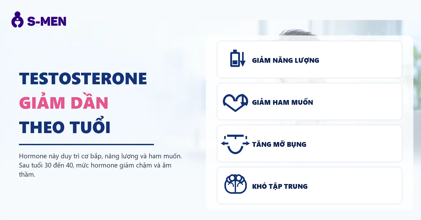 người đàn ông mệt mỏi bên laptop, đồ hoạ ty thể mờ phía sau