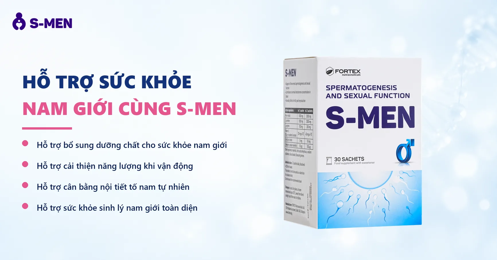 Nền sáng, chuỗi phân tử mờ nhạt phía bên phải, không người