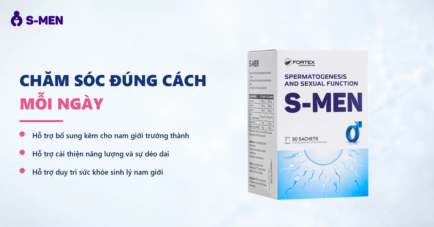 Nền sáng, chuỗi phân tử mờ bên phải, quầng sáng năng lượng nhẹ