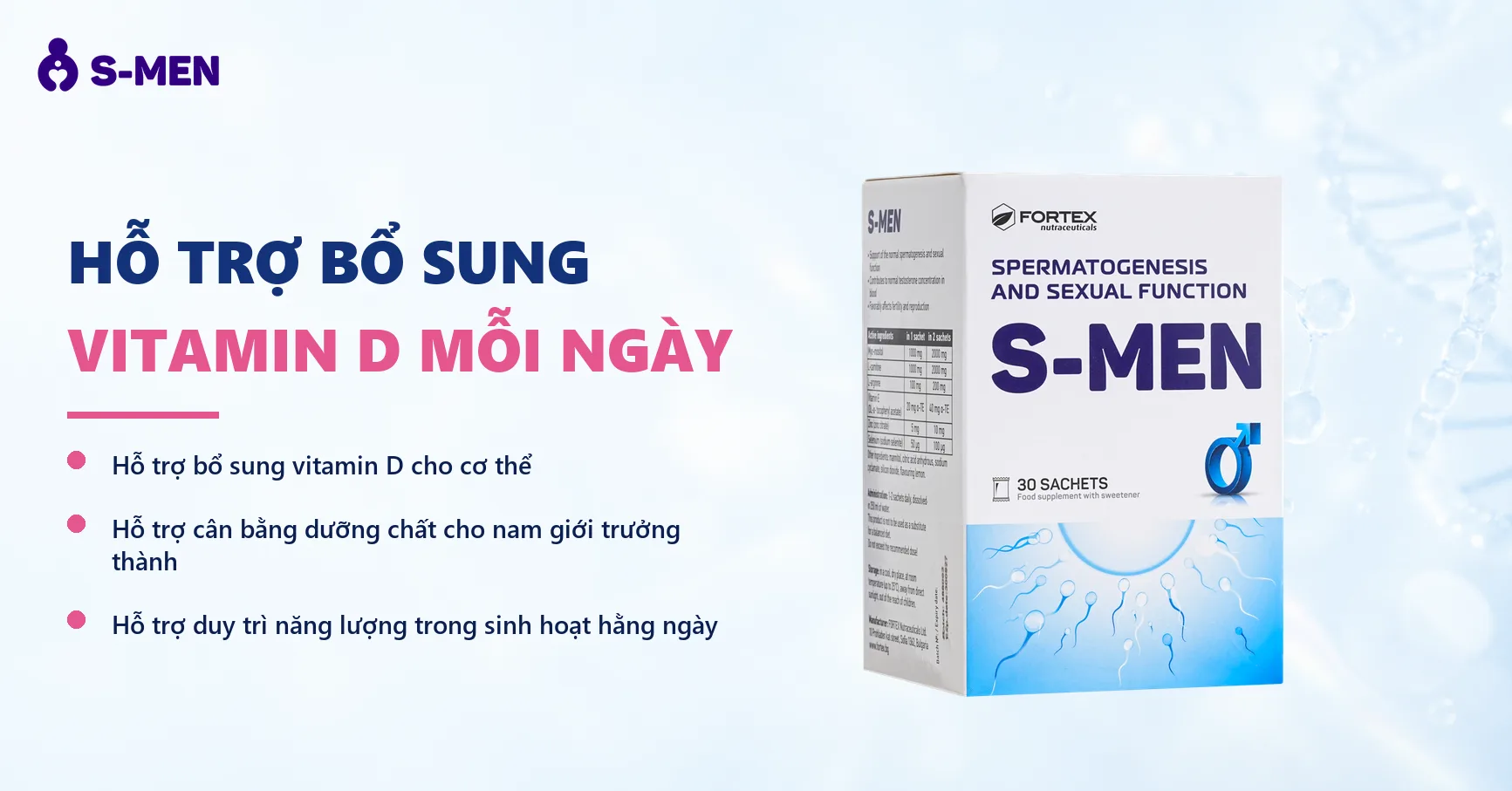 Nền sáng, vòng phân tử vitamin D và chuỗi DNA mờ nửa phải