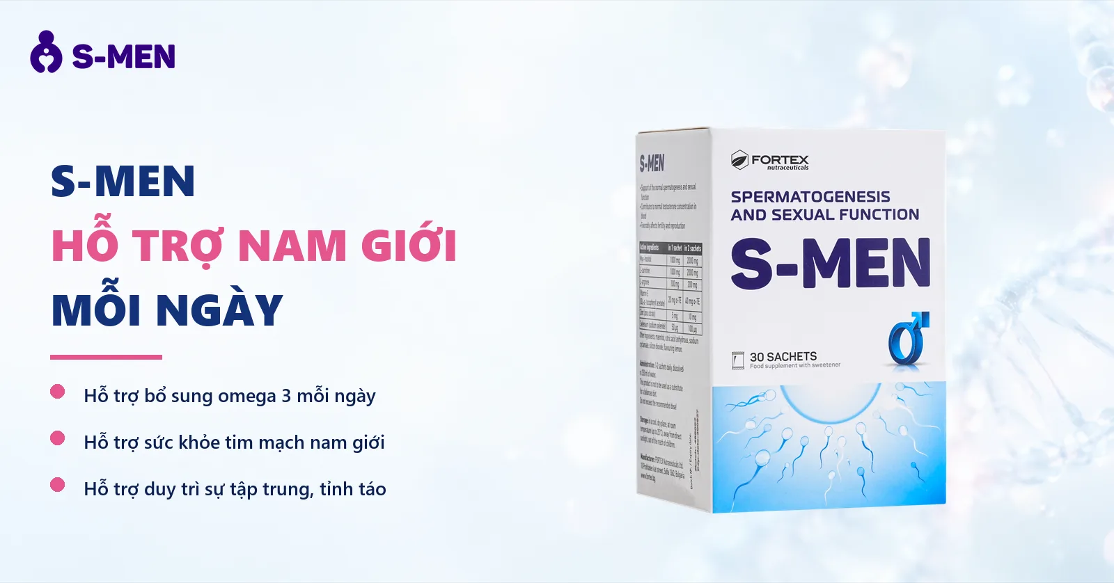 Nền sáng, chuỗi DNA và vòng phân tử mờ phía nửa phải