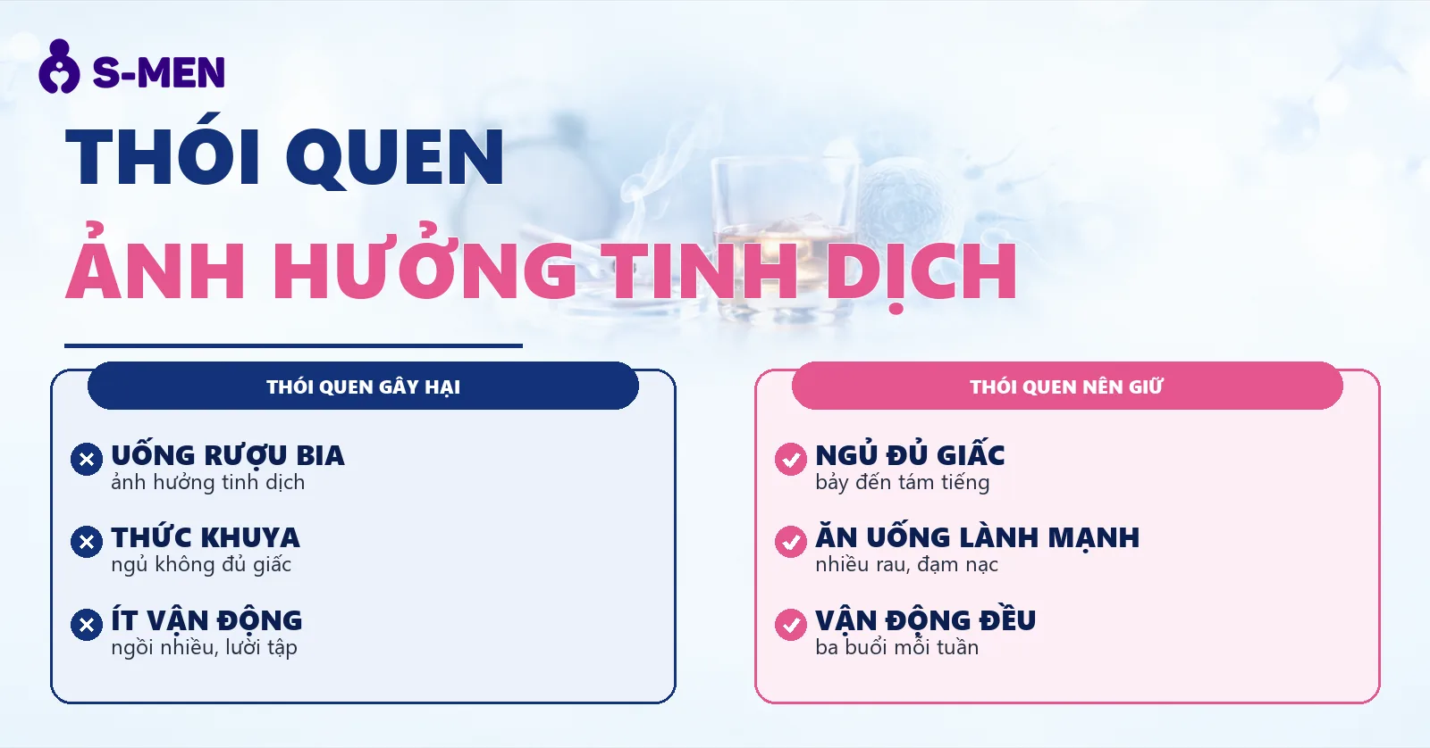 Đồ họa thói quen sinh hoạt và ly rượu bia mờ, nền sáng